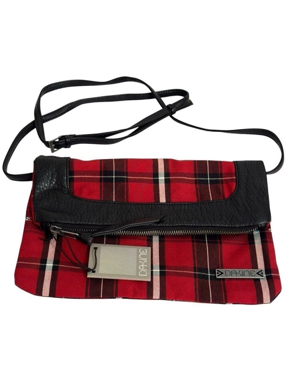 NWT Dakine Jacinta Crossbody Shoulder Fold Over Convertible Bag Red Plaid